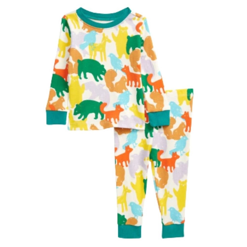 Tucker + Tate Babies' Fitted 2Piece Pajamas Ivory Egret Backyard Camo 6/12M NWT